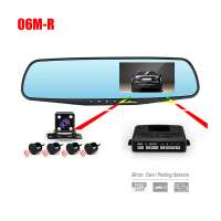 New product factorycombined car mirror dvr camera with parking sensors